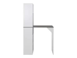 Mesa de bar con estantería alta blanca 115x59x200 cm