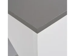 Mesa de bar con estantería alta blanca 115x59x200 cm