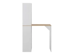 Mesa de bar con estantería blanca 115x59x200 cm ES379782
