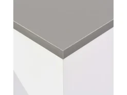 Mesa de bar con estantería móvil blanca 138x39x110 cm ES852712