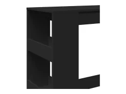 Mesa de bar con estantes de madera de ingeniería negra