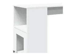 Mesa de bar con estantes de madera de ingeniería blanca