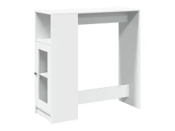 Mesa de bar con estantes de madera de ingeniería blanca
