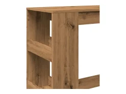 Mesa de bar con estantes, roble artesanal, madera de ingeniería.
