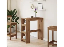 Mesa de bar con estantes, roble artesanal, madera de ingeniería.