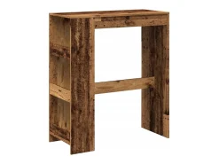 Mesa de bar con estantes de madera vieja de ingeniería de madera