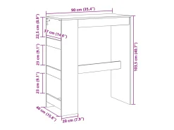 Mesa de bar con estantes de madera vieja de ingeniería de madera