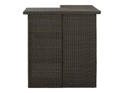 Mesa de bar de esquina marrón ratán sintético 100x50x105 cm