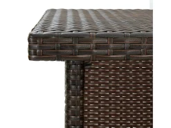 Mesa de bar de esquina marrón ratán sintético 100x50x105 cm
