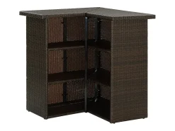 Mesa de bar de esquina marrón ratán sintético 100x50x105 cm