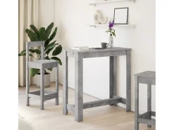 Mesa de bar de hormigón gris 102x50x103,5 cm madera de ingeniería