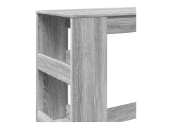 Mesa de bar de madera de ingeniería gris Sonoma con estantes