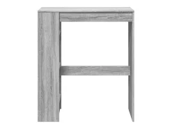 Mesa de bar de madera de ingeniería gris Sonoma con estantes