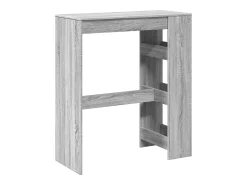 Mesa de bar de madera de ingeniería gris Sonoma con estantes
