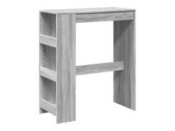 Mesa de bar de madera de ingeniería gris Sonoma con estantes