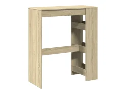 Mesa de bar de madera de ingeniería de roble Sonoma con estantes