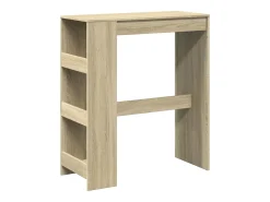 Mesa de bar de madera de ingeniería de roble Sonoma con estantes