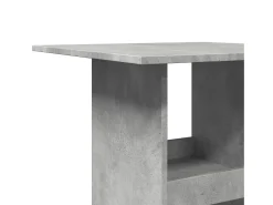 Mesa de bar de madera de ingeniería de color gris hormigón con almacenamiento