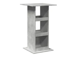 Mesa de bar de madera de ingeniería de color gris hormigón con almacenamiento