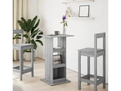 Mesa de bar de madera de ingeniería gris Sonoma con almacenamiento