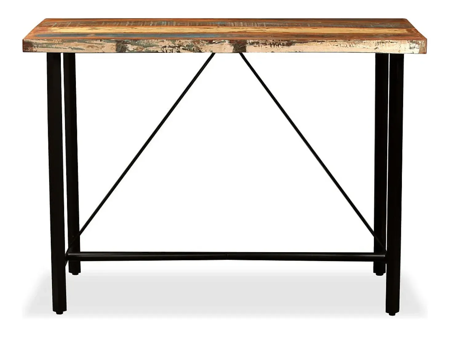 Mesa de bar de madera maciza reciclada 120x60x107 cm