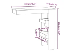 Mesa de bar de pared contrachapada roble ahumado 102x45x103,5cm