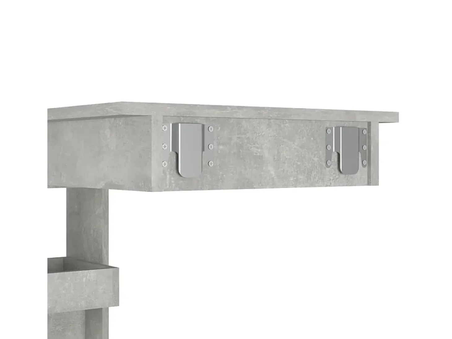 Mesa de bar de pared de hormigón gris, 102 x 45 x 103,5 cm, madera de ingeniería