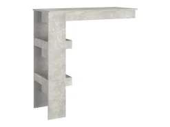 Mesa de bar de pared de hormigón gris, 102 x 45 x 103,5 cm, madera de ingeniería
