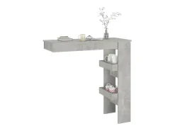 Mesa de bar de pared de hormigón gris, 102 x 45 x 103,5 cm, madera de ingeniería
