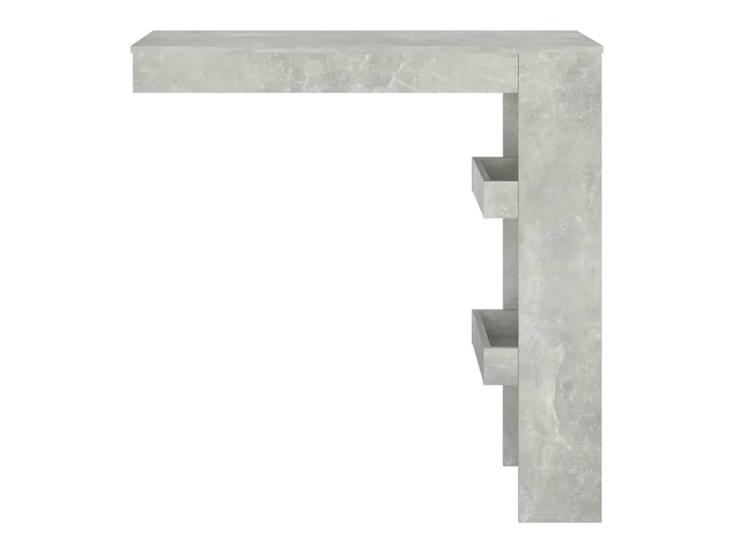 Mesa de bar de pared de hormigón gris, 102 x 45 x 103,5 cm, madera de ingeniería