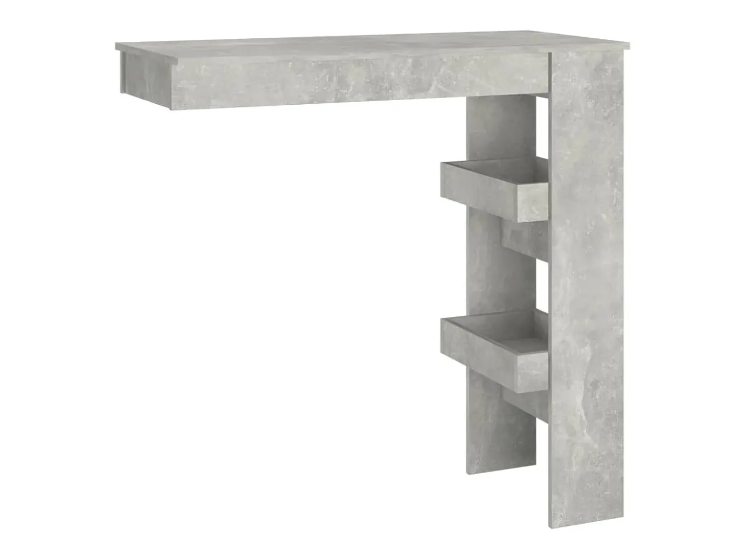 Mesa de bar de pared de hormigón gris, 102 x 45 x 103,5 cm, madera de ingeniería