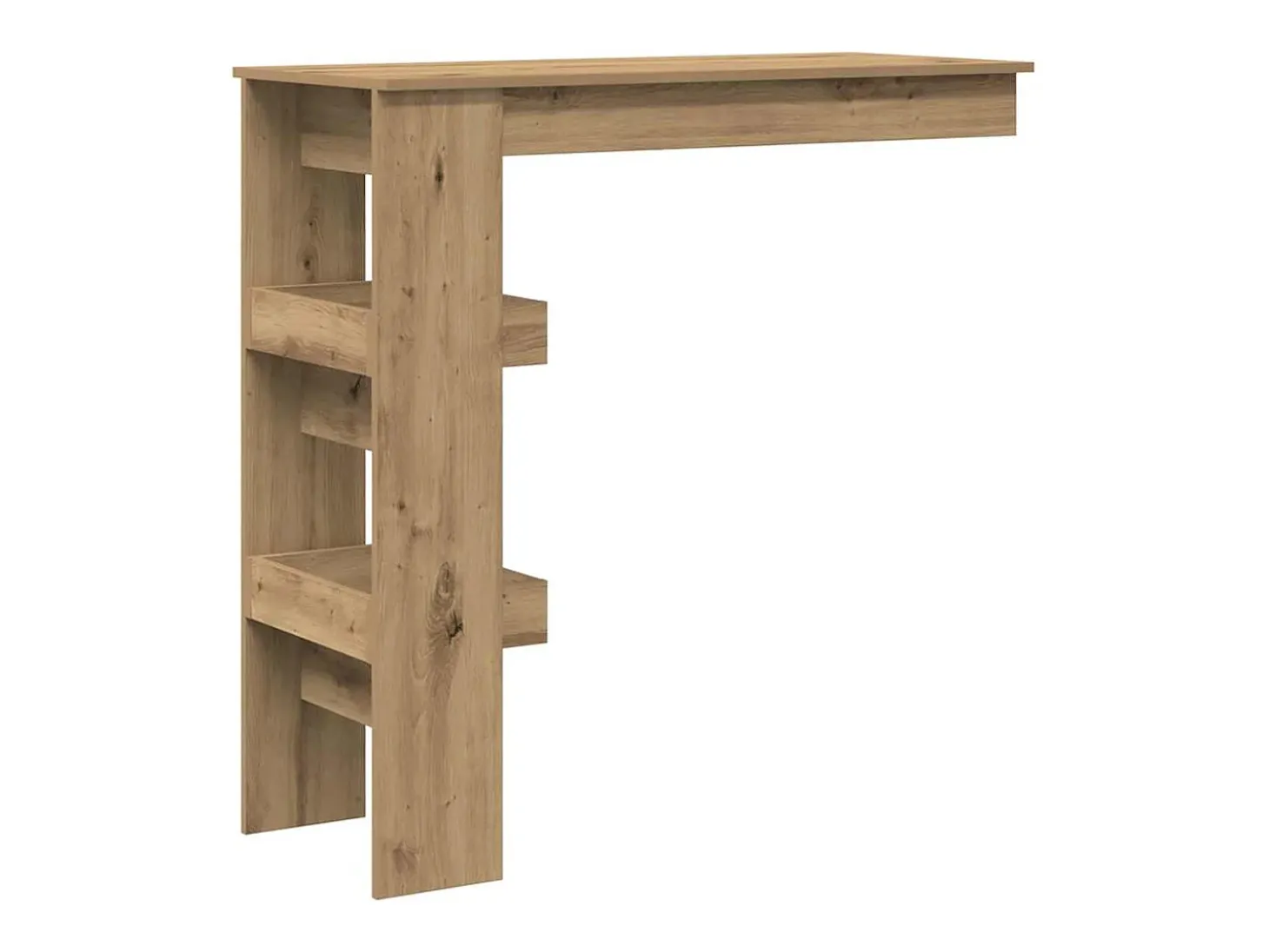 Mesa de bar de pared, roble artesanal, madera de ingeniería.