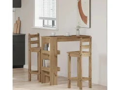 Mesa de bar de pared, roble artesanal, madera de ingeniería.
