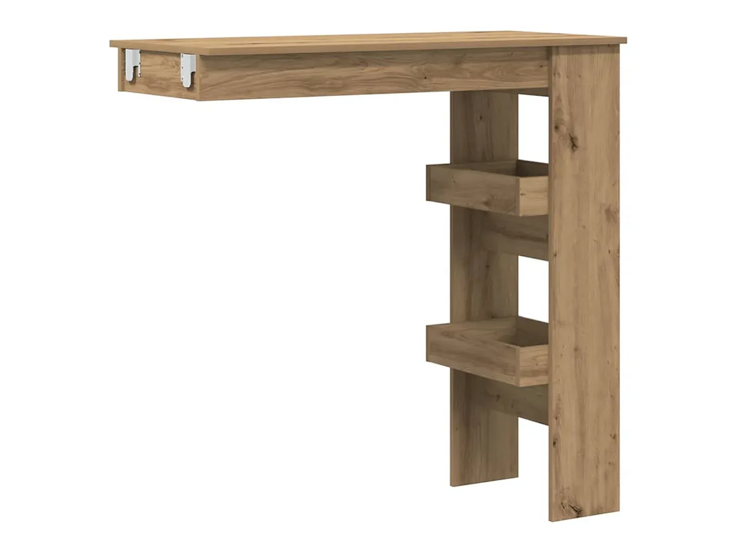 Mesa de bar de pared, roble artesanal, madera de ingeniería.