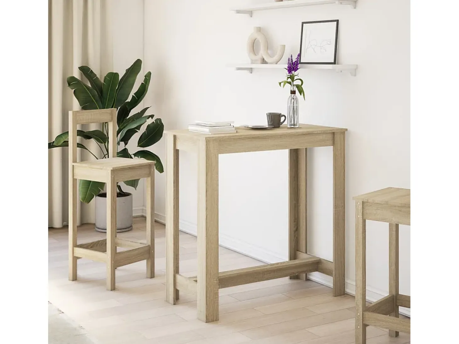 Mesa de bar de roble Sonoma 102x50x103,5 cm madera de ingeniería