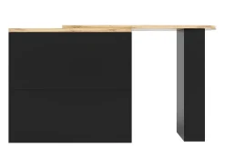 Mesa de bar giratoria de madera con 1 puerta y 2 cajones, isla de cocina con almacenaje, 138 x 39 x 102 cm, color negro