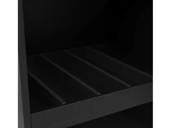 Mesa de bar giratoria de madera con 1 puerta y 2 cajones, isla de cocina con almacenaje, 138 x 39 x 102 cm, color negro