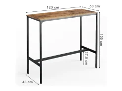 Mesa de bar madera antigua 120x50x105 fyrk
