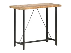 Mesa de bar madera maciza de mango rugosa 120x58x107 cm