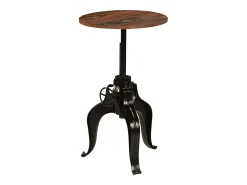 Mesa de bar madera maciza reciclada 60x(76-110) cm