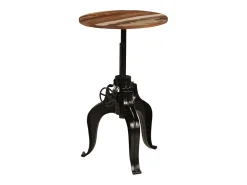 Mesa de bar madera maciza reciclada 60x(76-110) cm