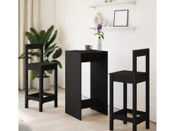 Mesa de bar negra 51x50x103,5 cm madera de ingeniería