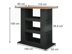 Mesa de bar oro power roble/antracita 110x65x106 repose