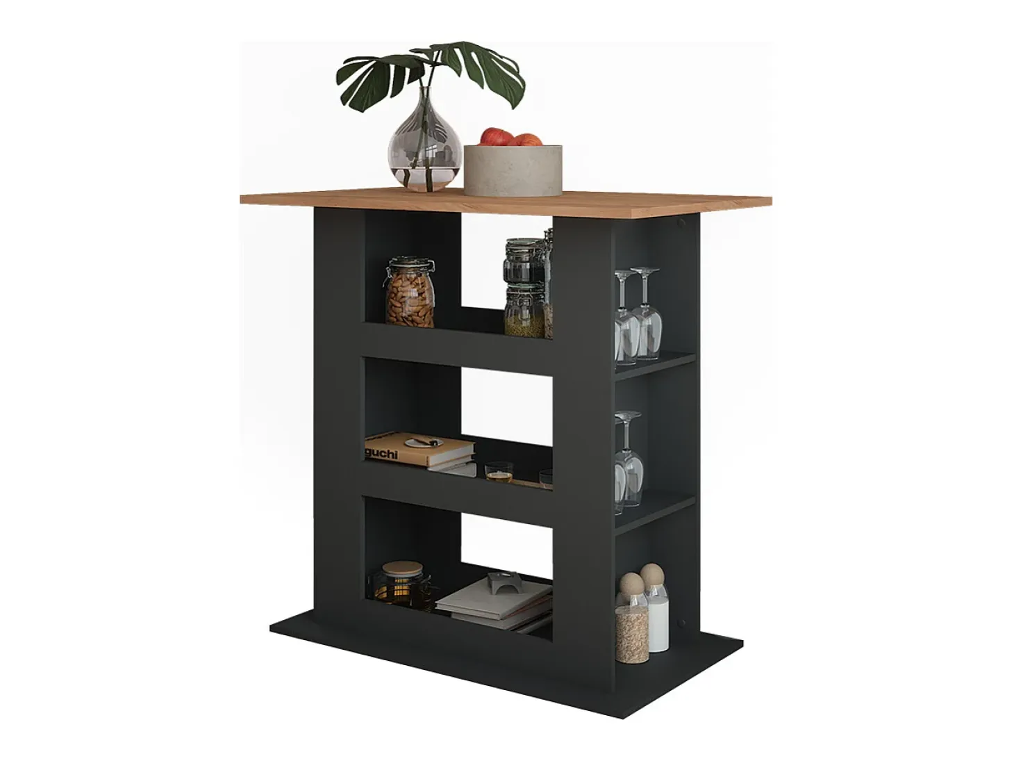 Mesa de bar oro power roble/antracita 110x65x106 repose