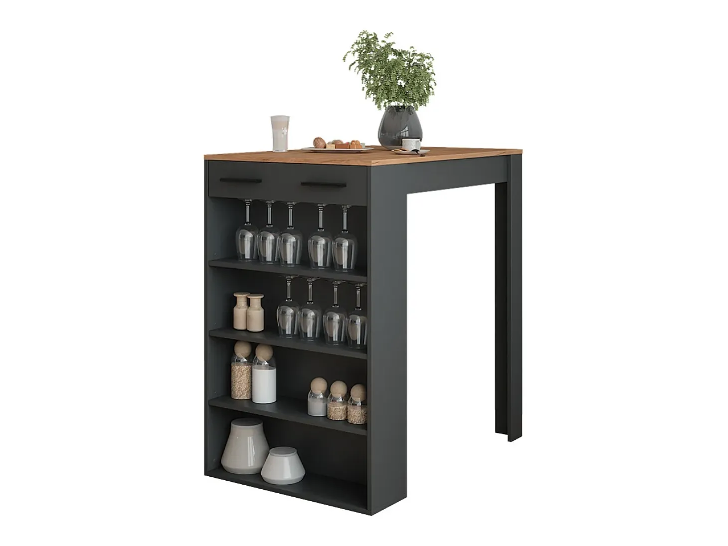 Mesa de bar oro power roble/antracita 67x100x106 repose