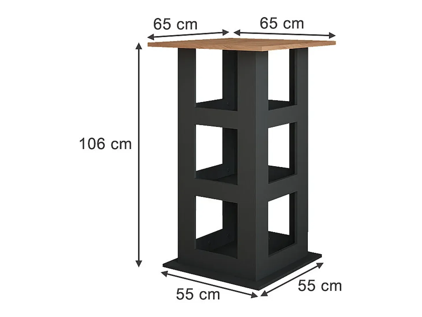 Mesa de bar oro power roble/antracita 65x65x106 repose