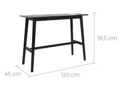 Mesa de bar rectangular para 4 personas en madera negra 120 cm - Buvette