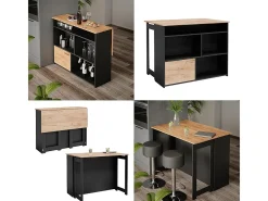 Mesa de bar roble dorado 116x37x90.5 dominic