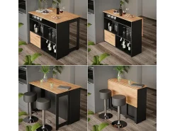 Mesa de bar roble dorado 116x37x90.5 dominic