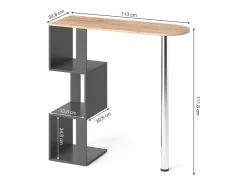 Mesa de bar roble dorado 113x39.8x111.8 vincent